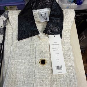 Veronica Beard Ivory  Dickey with Black Collar